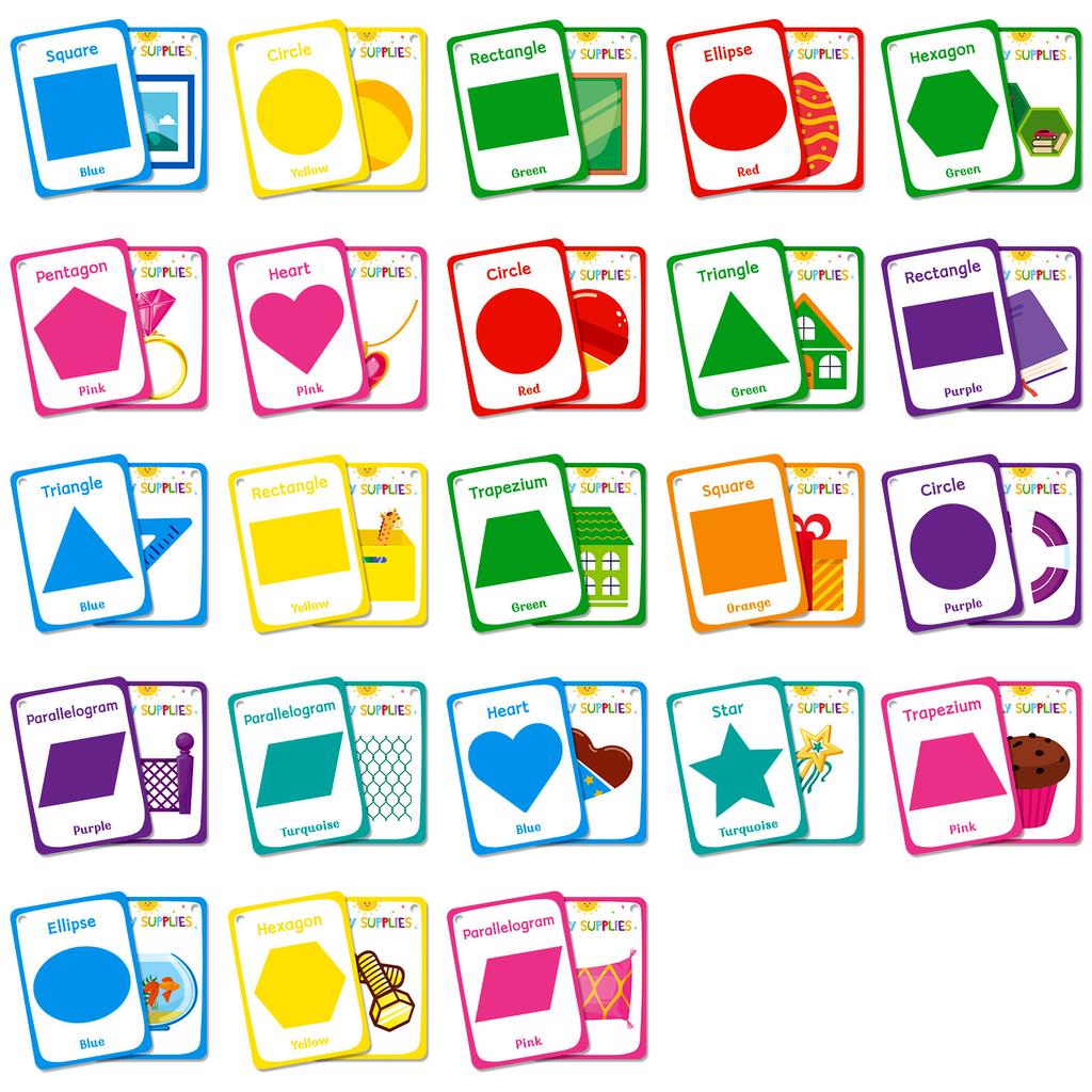 49 Colorful Color Cognitive Cards Baby Educational Parent-Child Interactive Education Cards