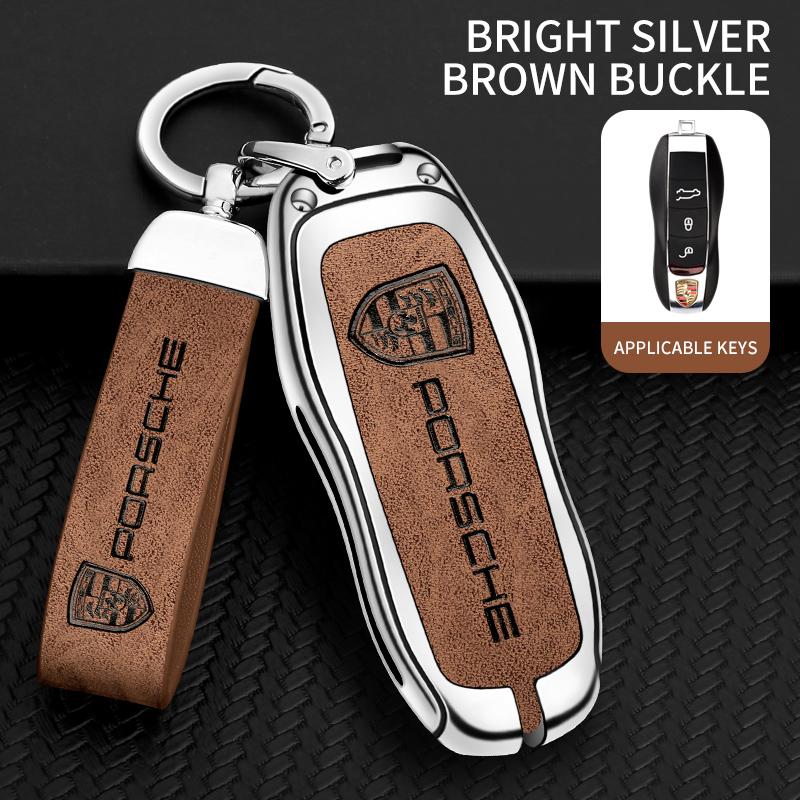 Kryt klíče od auta ze slitiny zinku a kůže, bezklíčová skořepina pro Porsche Panamera Spyder Carrera Macan Boxster Cayman Cayenne 911 970 981