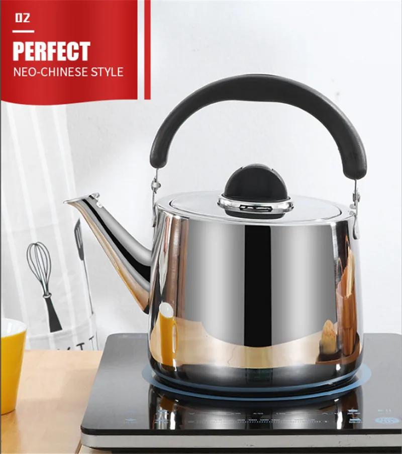 304 Stainless Steel Sound Kettle Gas Teapot Large Capacity Milk Hot Water Bottle Outdoor Camping Whistling Kitchen Tea Kettle