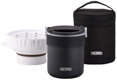 Thermos Lunch Box for Cooking Approximately Black BK Rice, 0.7 Cups, JBS-360