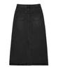 Covernat Woman Denim Long Skirt Black