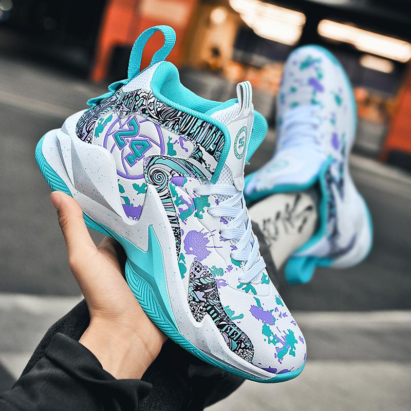 New basketball shoes men's and women's actual combat cement sports running shoes leather sneakers older children's student training shoes