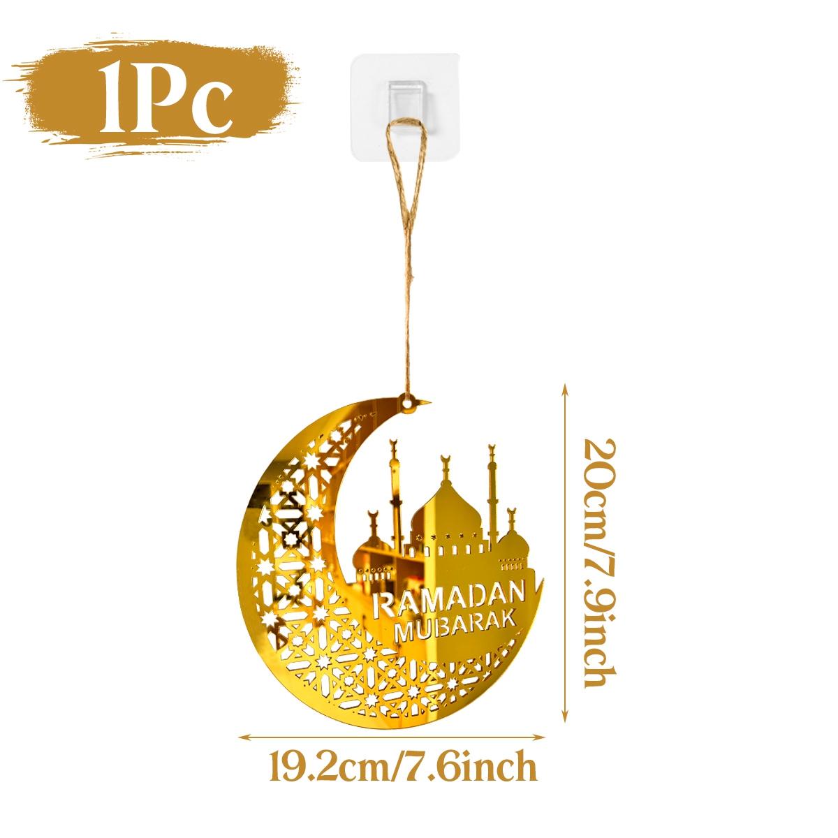 

Eid Mubarak Pendants Ramadan Decoration 2025 Acrylic Gold Moon Star Ornaments Ramadan Kareem Hanging Decor for Muslim Party
