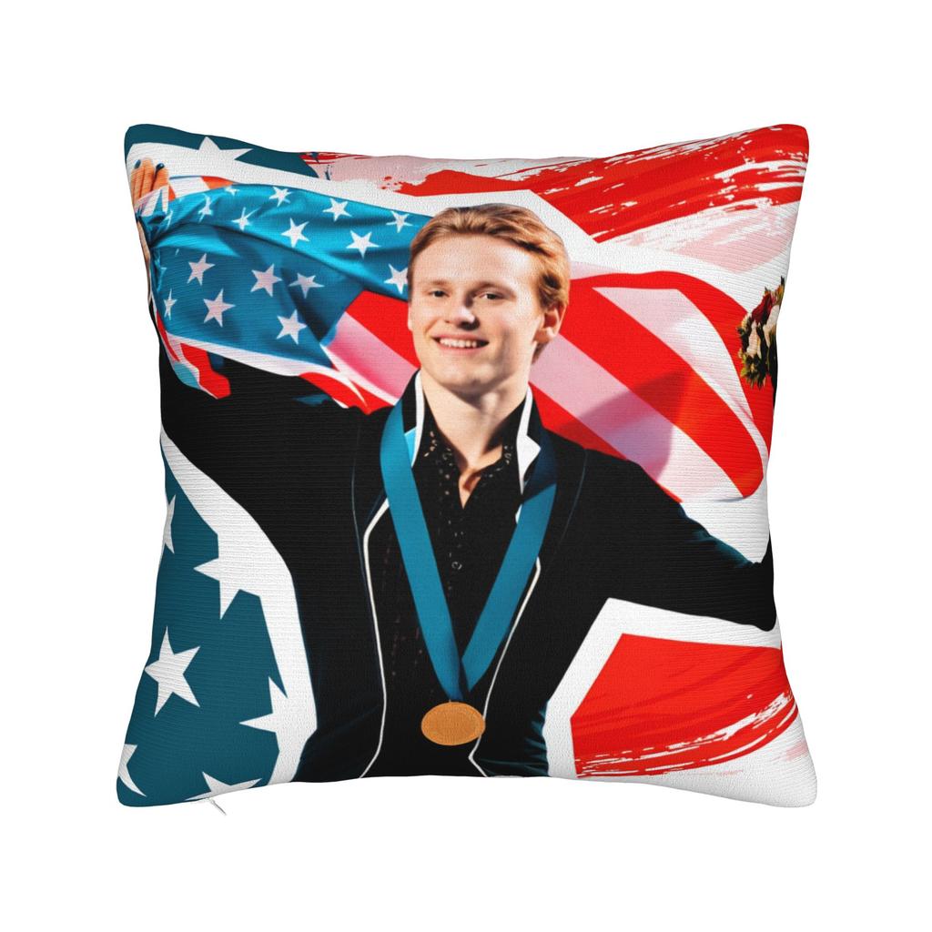 Ilia Malinin Quad God Pillow Case Vintage Pillow Cover Square Pillowcases For Wedding Party Home Decor