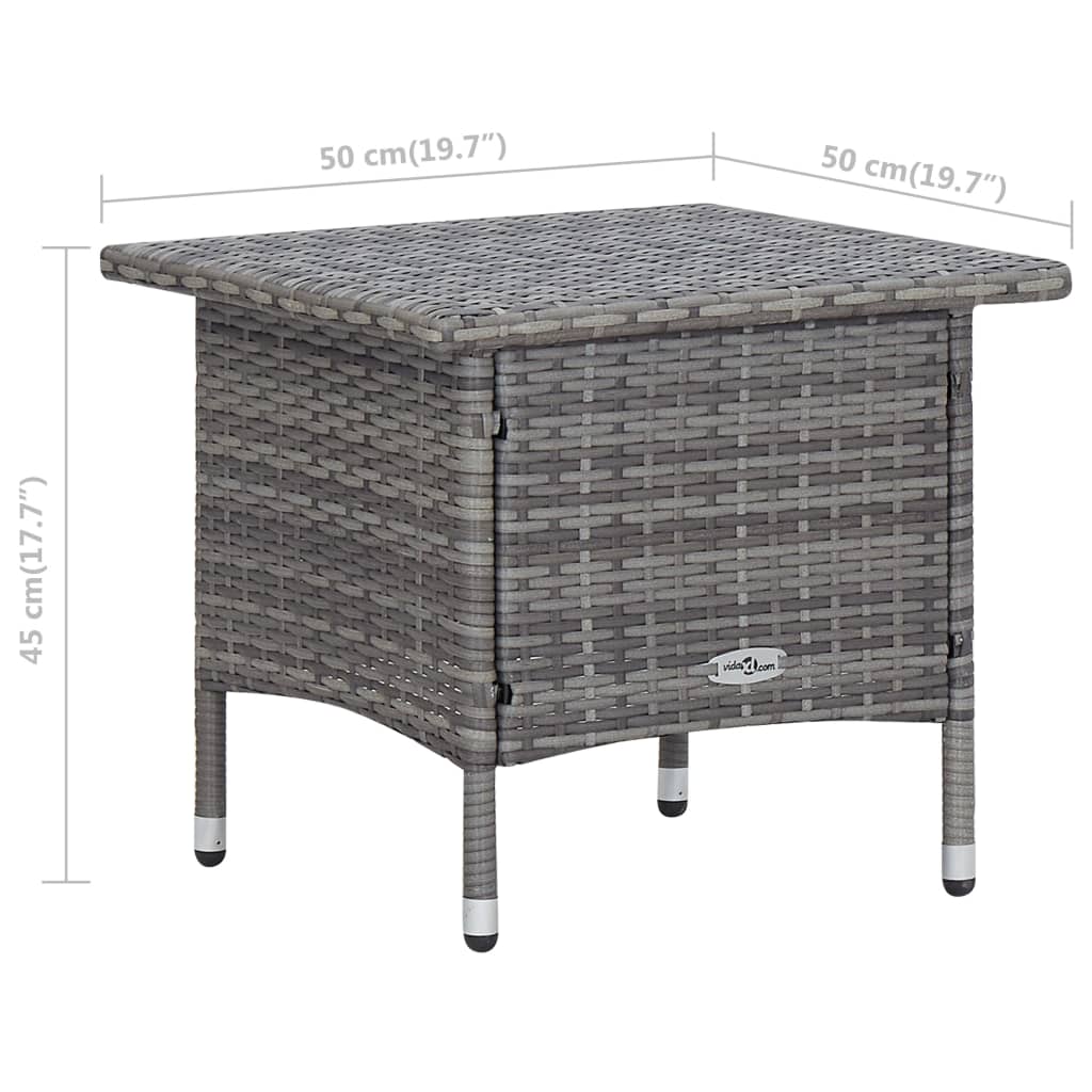 2 Piece Garden Lounge Set with Cushions Poly Rattan Gray