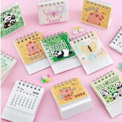 Small 2026 Desk Calendar Standing Flip Coil Calendar Creative Mini Calendar  Office School Supplies