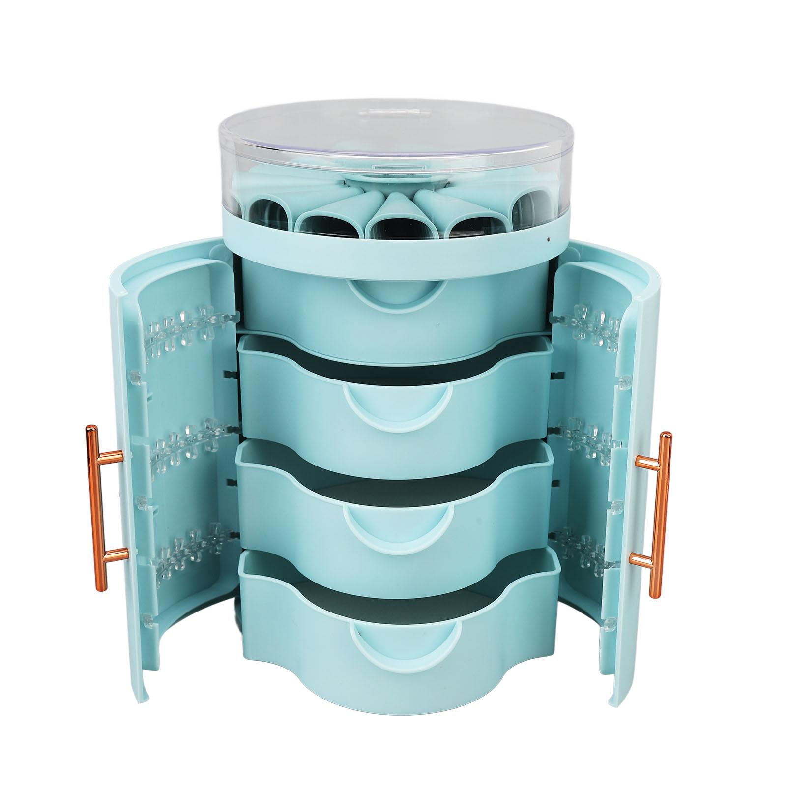 

Ящик для хранения ювелирных изделий с двумя дверцами, 5-слойный, большой емкости, с прозрачной крышкой для