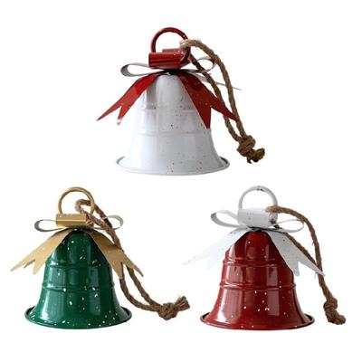 Christmas Bell Decoration Metal Bell Holiday Tree Hanging Ornament for Door Mantel Window Indoor and Outdoor Decoration