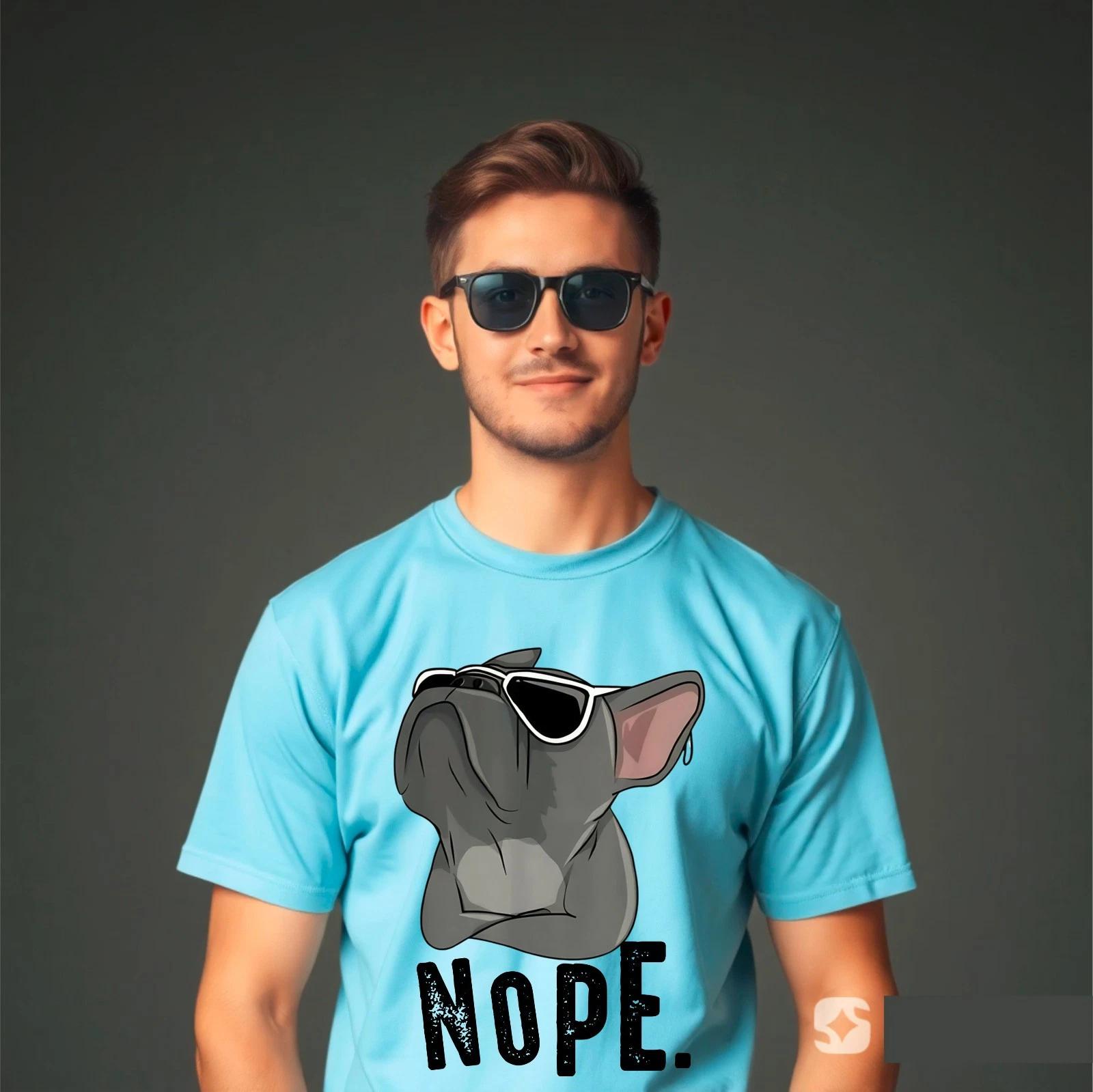 

Nope Lazy Frenchie Shirt For French Bulldog Dog Lover Short Sleeve T-Shirt Top S