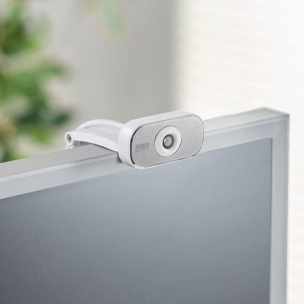 Sanwa Supply WEB Camera USB Connection 60 Degree Viewing Angle Full HD 1080P 2 Million Pixels Microphone Tripod Compatible Compatible Cable White