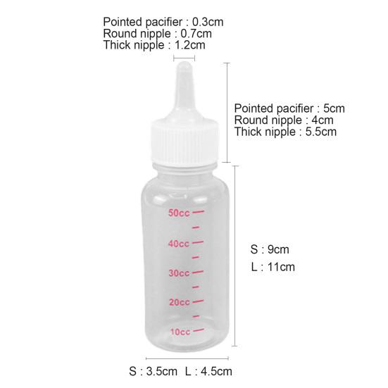 50ml, 120ml Cat Feeding Bottle Soft Head Leak-proof Removable No Odor Pet Kitten Dogs Feeding Bottle for Newborn Pet