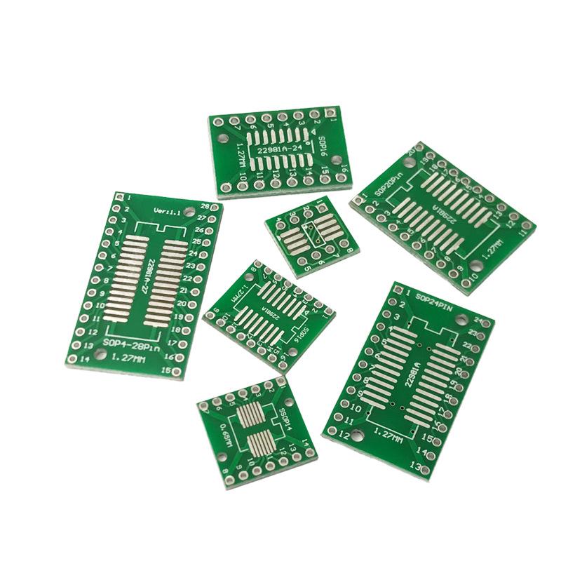SOP/SSOP/TSSOP Test Adapter Board: 8, 14, 16, 20, 24, 28, 56-Pin PCB