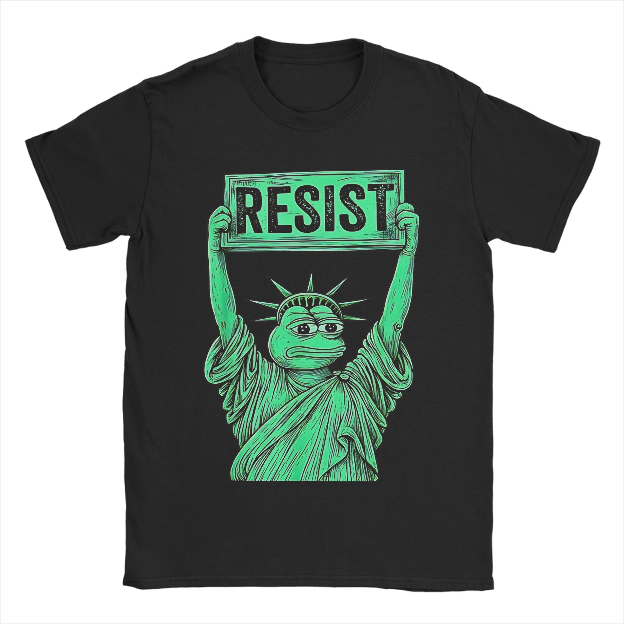 

Only You Can Prevent Fascism Portland Frog Protest T Shirt for Men 100% Cotton Casual T-Shirts Short Sleeve Clothing Graphic XXXL