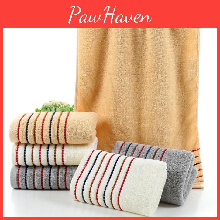 Striped Cotton Towel Soft Thick And Comfortable Bath Towel For Home And Hotel Use