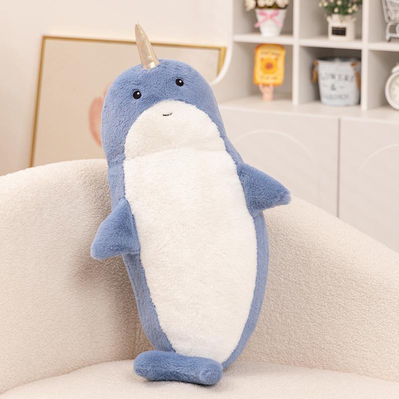 70cm Cute Shark Plush Toy Narwhal Stuffed Animal Fish Soft Seal Doll Whale Sleep Pillow Kawaii Gift for Kid Girl Boys
