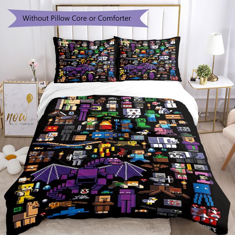 Minecraft Duvet Cover Set Perfect for Dormitory Lightweight Perfect Gift for Friends & Family