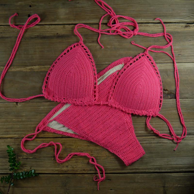 Handmade Crochet Cotton Push-up Bikini Set