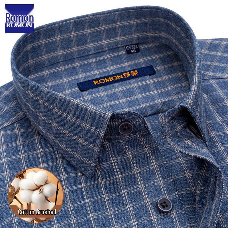 

Romon Men s Plaid Cotton Long-Sleeve Casual Shirt Default Option