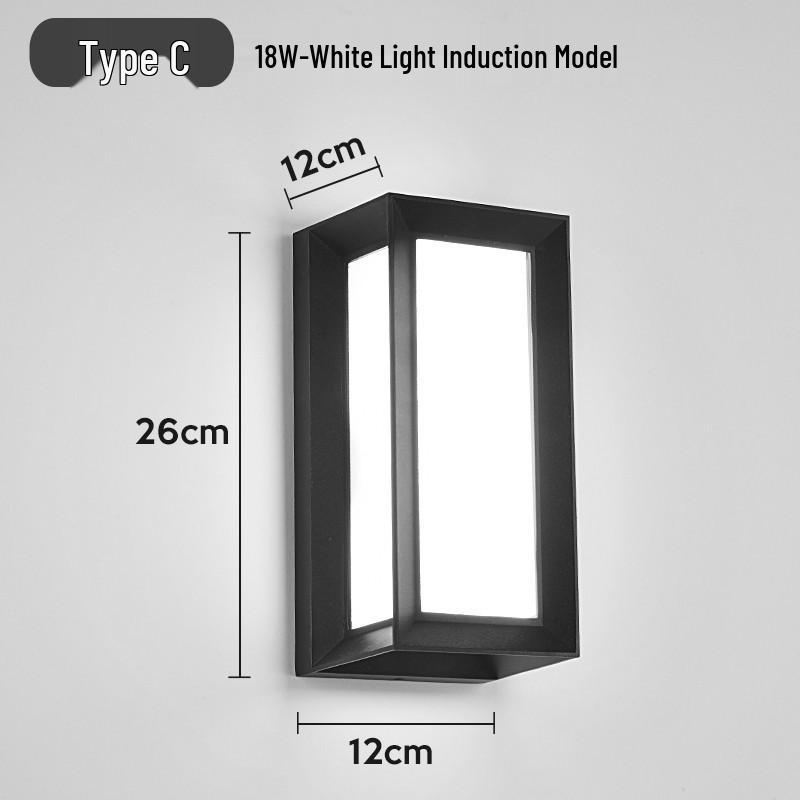 Waterproof Outdoor LED Wall Light for Courtyard, Balcony, Staircase, and Corridor - Super Bright with Induction Technology