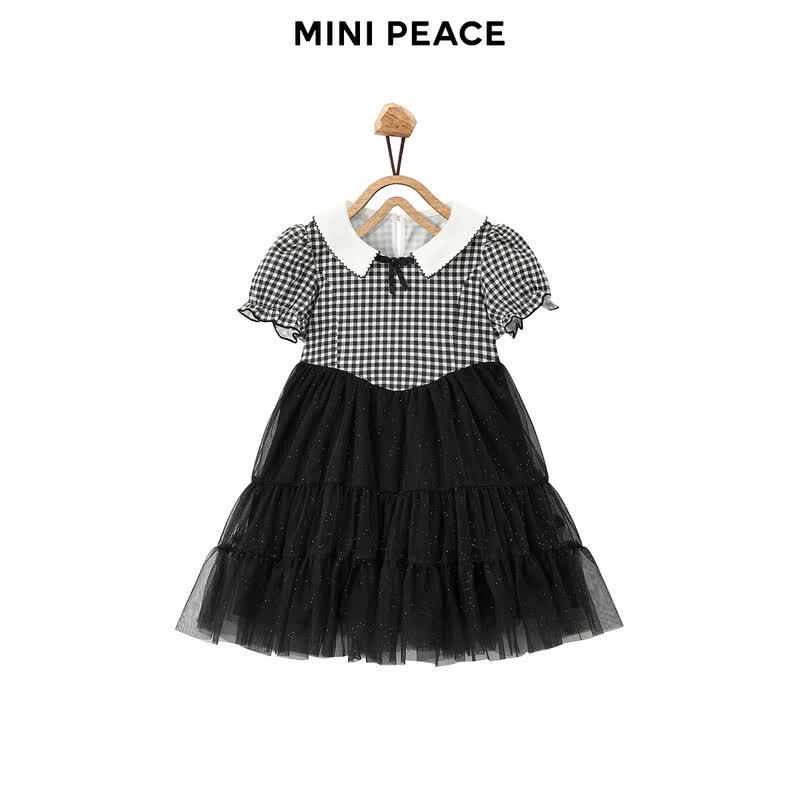 MiniPeace Girls  Academy Style Plaid Summer Dress 110