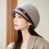 Autumn and Winter Women's Warm Rabbit Fur Knitted Hat Fashion Basin Hat Cold Protection Ear Hat