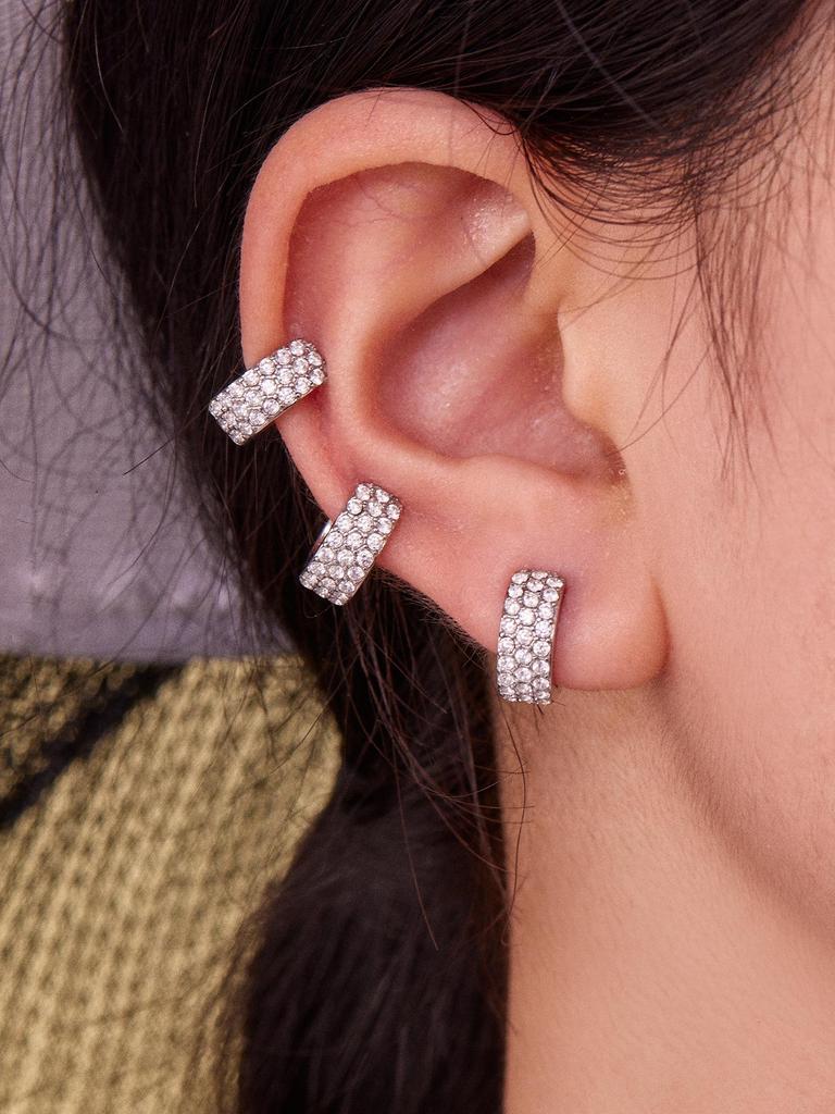 Oumeka Zlatem plátovaná náušnice zirkonového diamantu 18K - Nerezová ocel, která nebledne