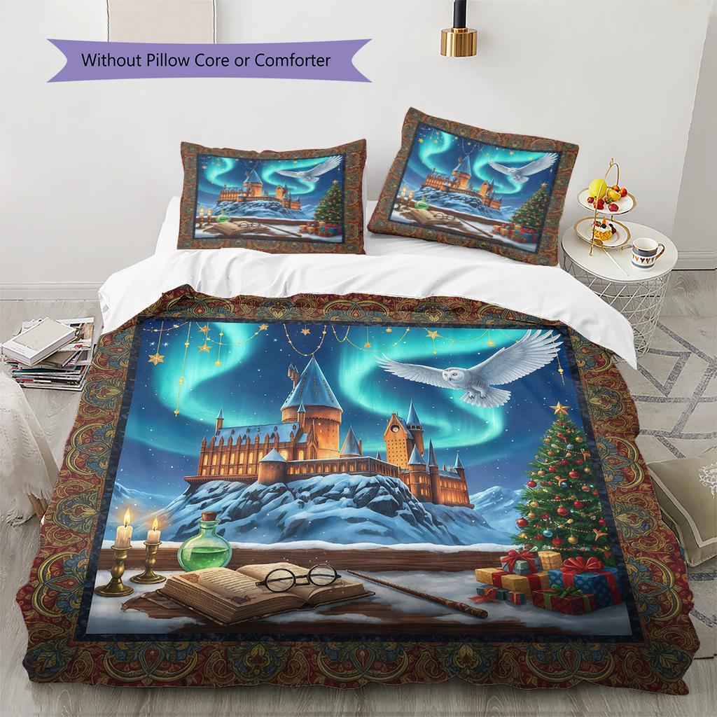 Cartoon Pattern Bedding Quilt Set Quilt Cover Pillowcase Home Decoration Birthday Gift (1 * duvet cover + 2 * pillowcase, without core)