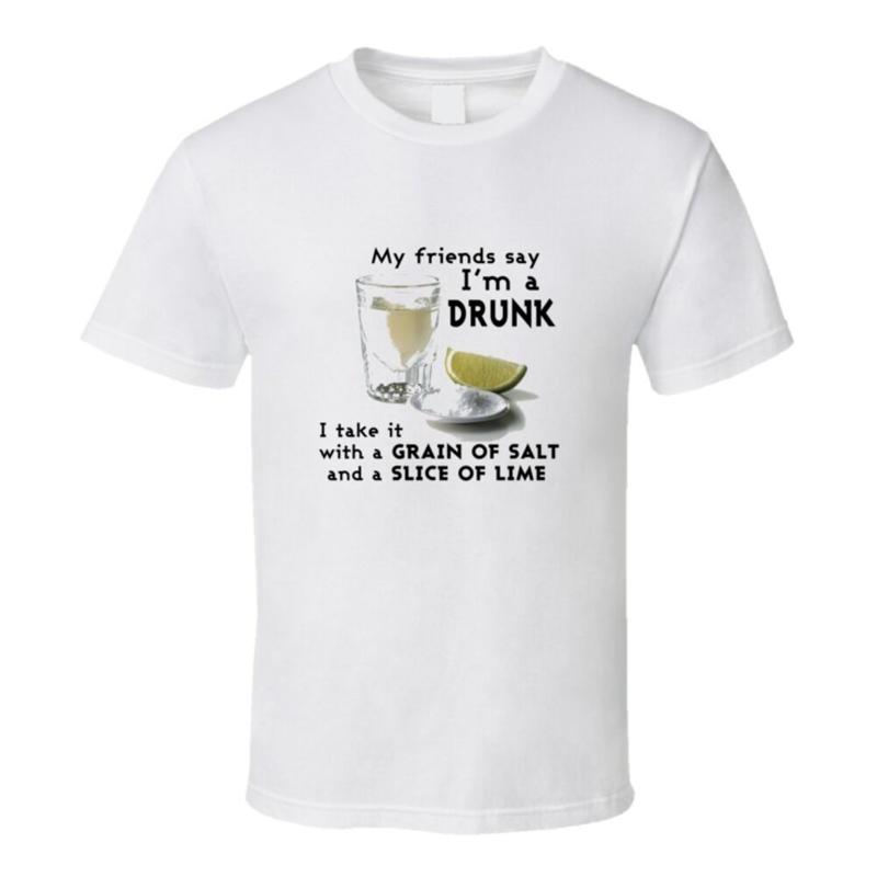 Tequila Drunk Salt Lime funny liquor college party t shirt S