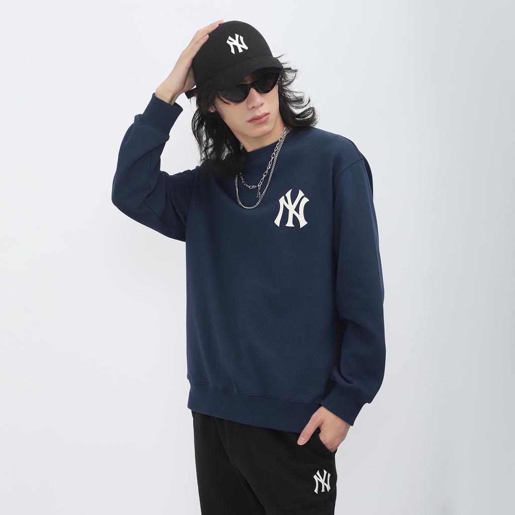 New MLB New York Yankees Sweatshirts Unisex Dark Marine Blue 3AMTEC314-50NYD