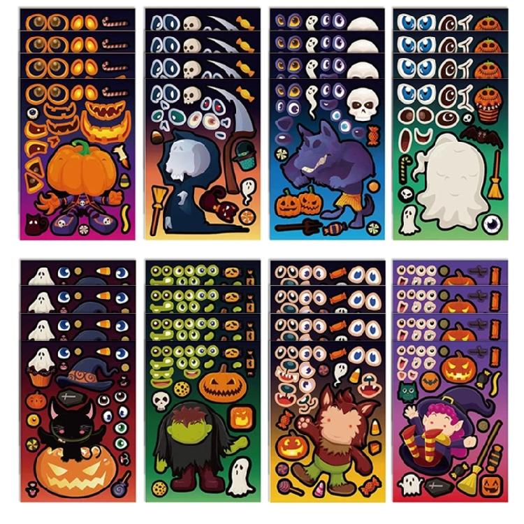 8/16/24/32 Pcs Pumpkins Stickers Halloween Stickers Halloween Window Sticker Self-Adhesive Stickers for Door Window