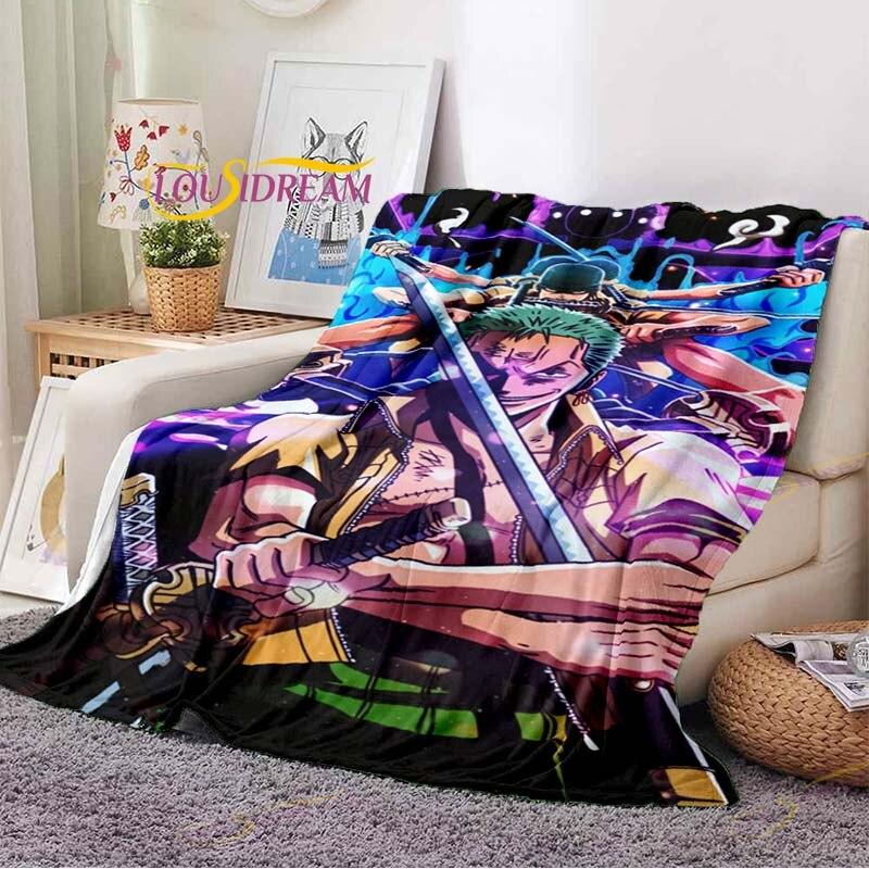 Anime One Piece Bedruckte Decke Flanelldecke Bettüberwurf Weiche Cartoon-Tier Bedruckte Tagesdecke Tagesdecke Sofadecke