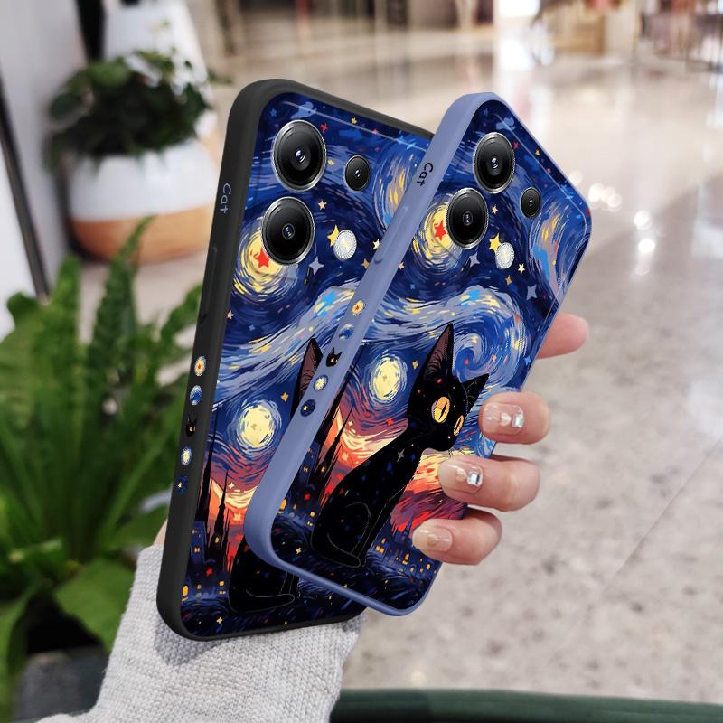 Star Cat Phone Case For Xiaomi Poco X7 X6 F6 M6 M5 M5S F5 X5 F4 X4 M4 F3 M3 X3 Pro 4G 5G GT Silicone Cover