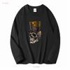 Steampunk Skull Unisexs Cotton T Shirt Top Long Or Short Sleeves Vintage Washed Versatile Top For Everyday Wear Stylish