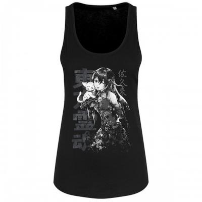 Sakura monokrom vest topp for kvinner/damer