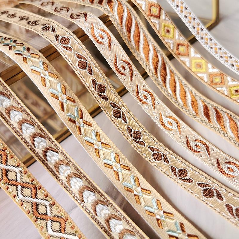 Misi Ethnic Embroidery Jacquard Ribbon for DIY Doll Clothing