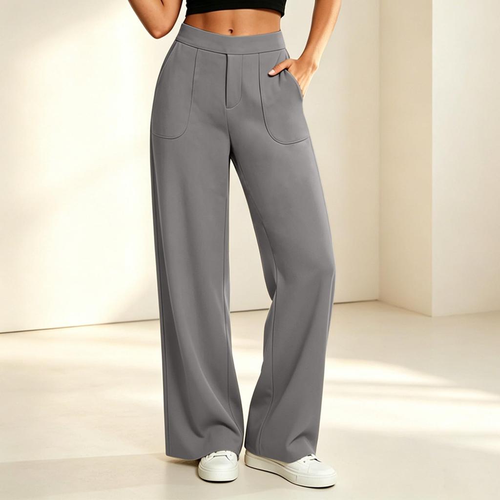 Women's High Waisted Flared Yoga Pants with Side Pockets, Wide Leg Athletic Pants for Workout and Casual Wear