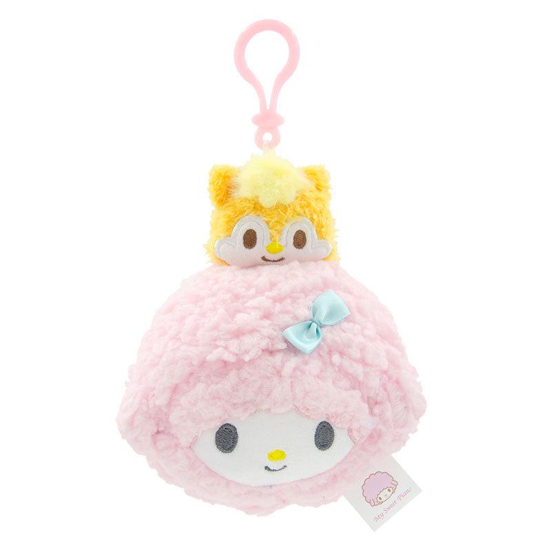 Sanrio Little Sheep Strawberry Piano Coin Purse with Bow and Cream Pendant Charm.