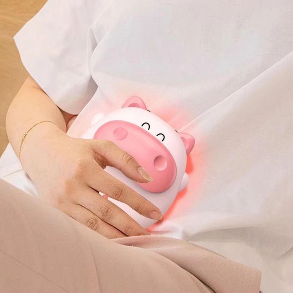 Adjustable Cartoon Cow Hand Warmers Lanyard Portable Warm Hand Treasure Pocket Hands Heater  Winter