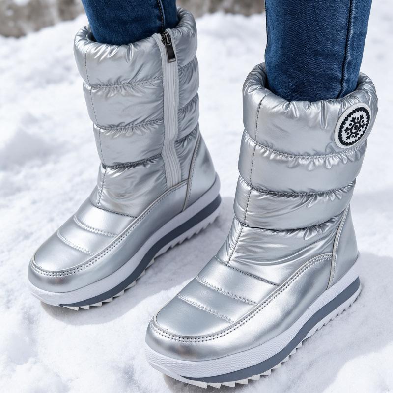 Snow Boots for Women - Waterproof Shoes with Fleece Insulation and Warm Cotton Boots, Anti-slip Shoes