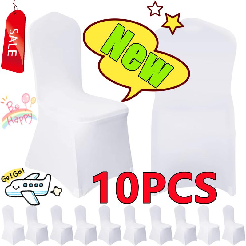 White Spandex Stretch Wedding Chair Cover Universal Slipcover for Banquet Hotel Restaurant Party Dining Decor