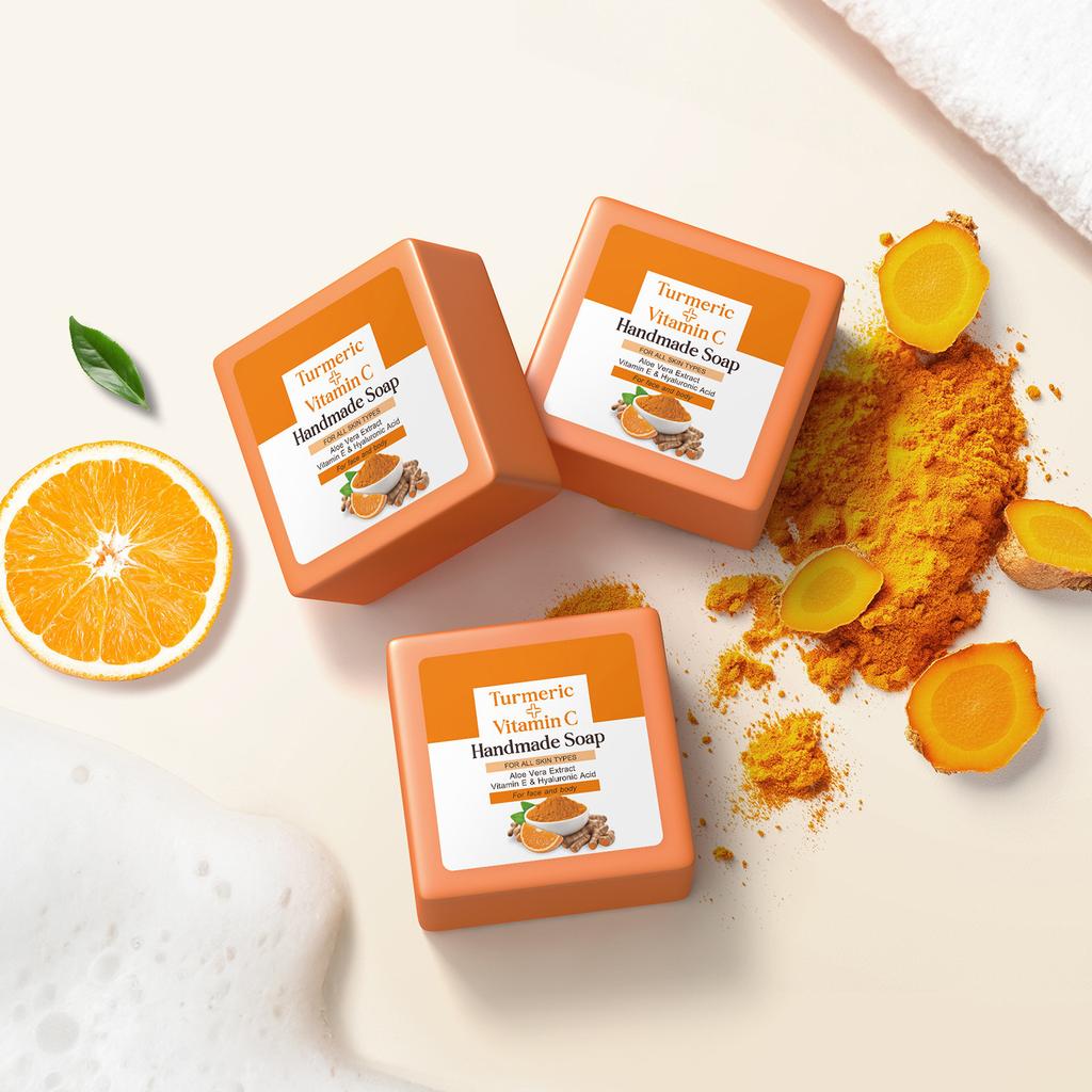 Curcuma VC Serum Oil Facial Soap 100g For Cleansing And Moisturizing Face And Body