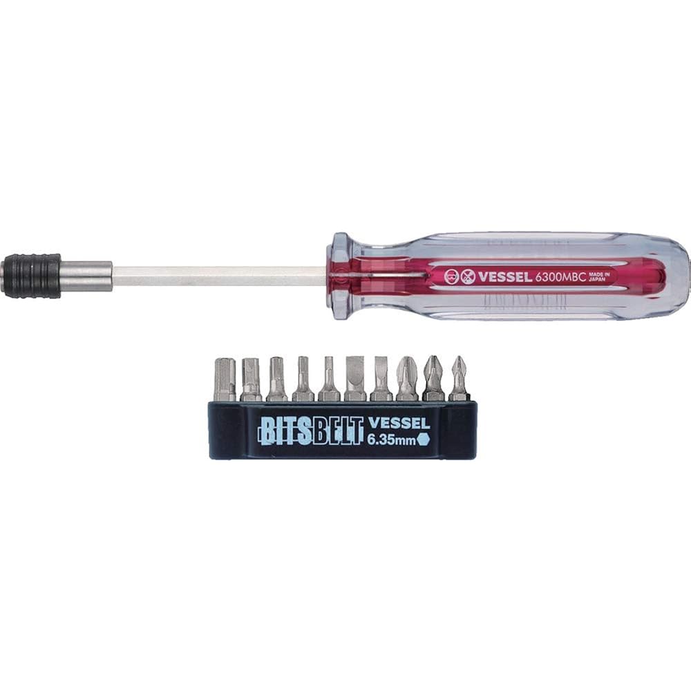 VESSEL (VESSEL) hex screwdriver set (with 10 bits) short bit interchangeable type TD-6310HX