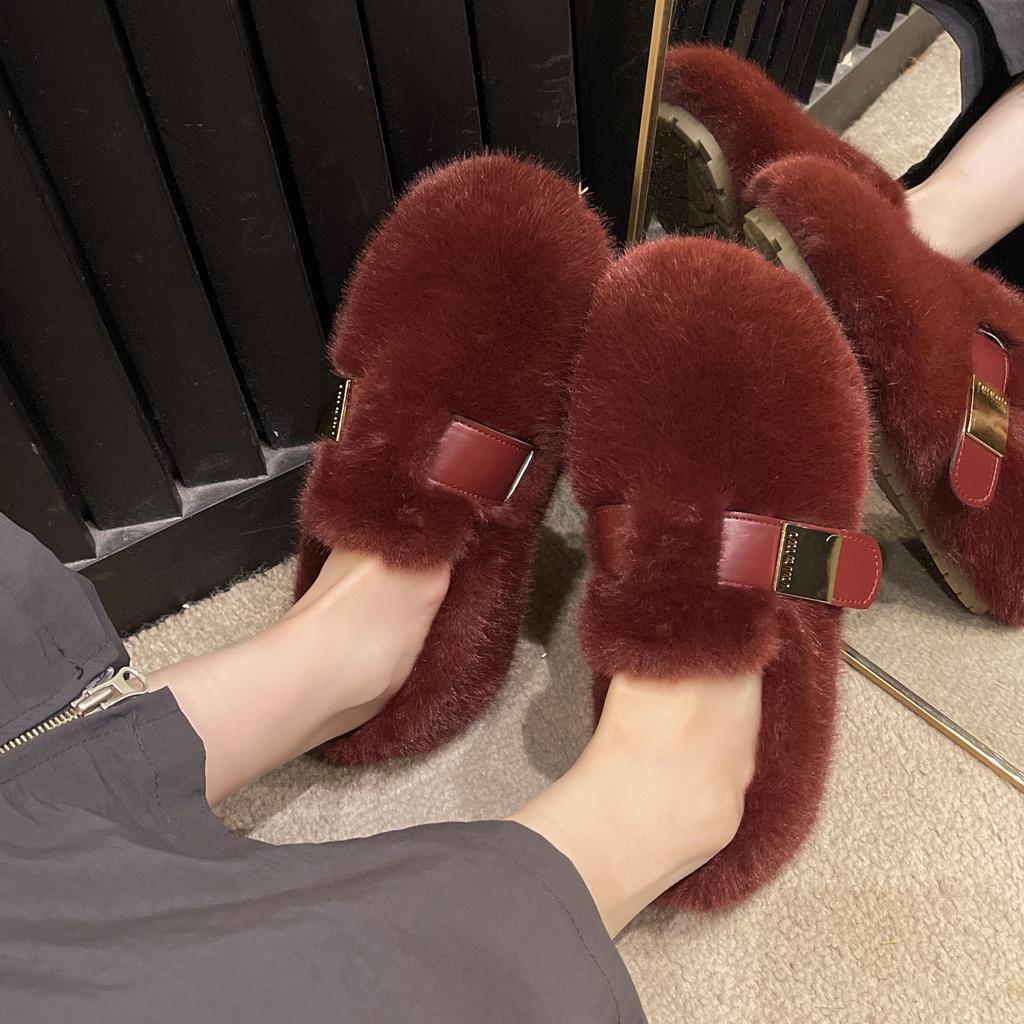 Winter Shoes Women Round Toe Slip-on Female Footwear Loafers Fur Casual Sneaker Autumn Modis Slip On Dress Moccasin New Fall
