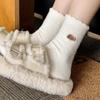 Cartoon Mink Velvet Socks Anti-slip Fluffy Mid Socks Soft Floor Plush Sock