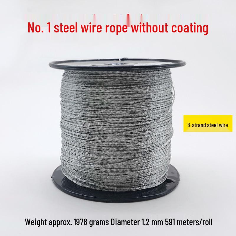 Uncoated Steel Wire Rope 1.2-2.5mm - Safety, Decorative Pull Cord for Hanging, Tags, Clothesline, and Lights