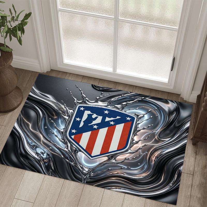 Atletico Madrid Design Crystal Velvet Carpet Cozy Non?Slip Printed Rug For Bedroom Living Room Entrance