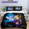 3pcs Goku and Vegeta Dragon Ball Super Print Cover Set Ultra Soft, Breathable, and Comfortable Bedding with Stylish Design for Bedroom and Guest