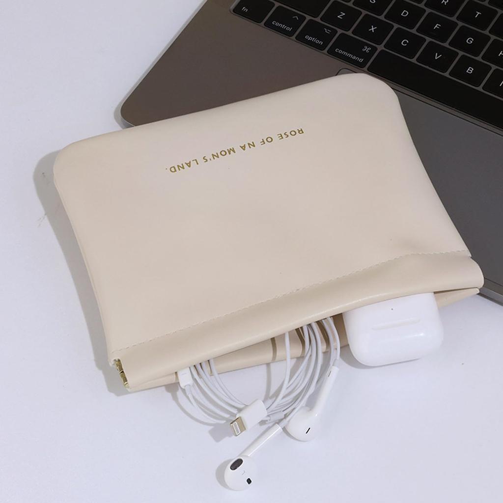 Lynlyulinger Makeup PU Leather Storage Large Cosmetic Storage Pouch for Suitable for Small Easy to Carry Pouch, Pouch, 2-Pack, Capacity, Women, Items,