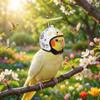 Sun Protection Pet Parrot Safety Helmet Waterproof Motorcycle Style Chicken Protective Hat with Propeller Plastic