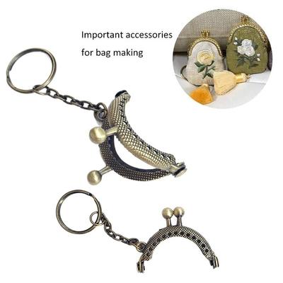 Vintage 4cm Mini Purse Clasp Frame Bag Kiss Clasp Lock Metal Purse Frame for DIY Craft Purse Bag Making